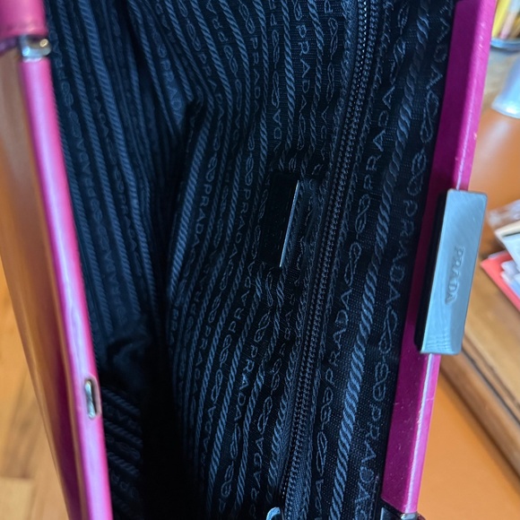 Prada Magenta Double Frame Tote Bag - Picture 6 of 13